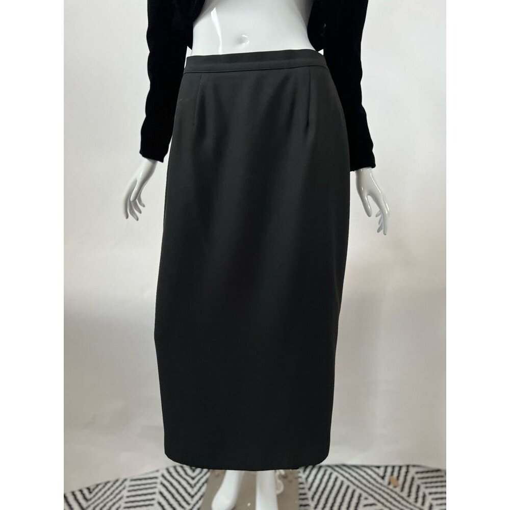 Pencil Skirt Womens Black Long Maxi Back Slit Button Solid 10 - Picture 7 of 12